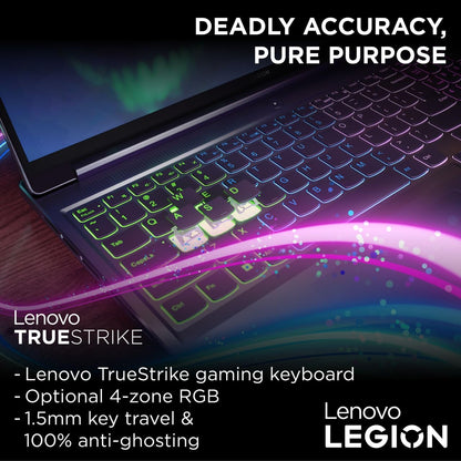 Lenovo Legion Slim 5 16IRH8 AI Gaming Laptop, 16"WQXGA 165Hz Display, Intel Core I7-13700H, 16GB RAM, 512GB SSD, NVIDIA GeForce RTX 4050 6GB GDDR6, Win11, Eng-Arabic RGB, Storm Grey - [82YA005RAX]