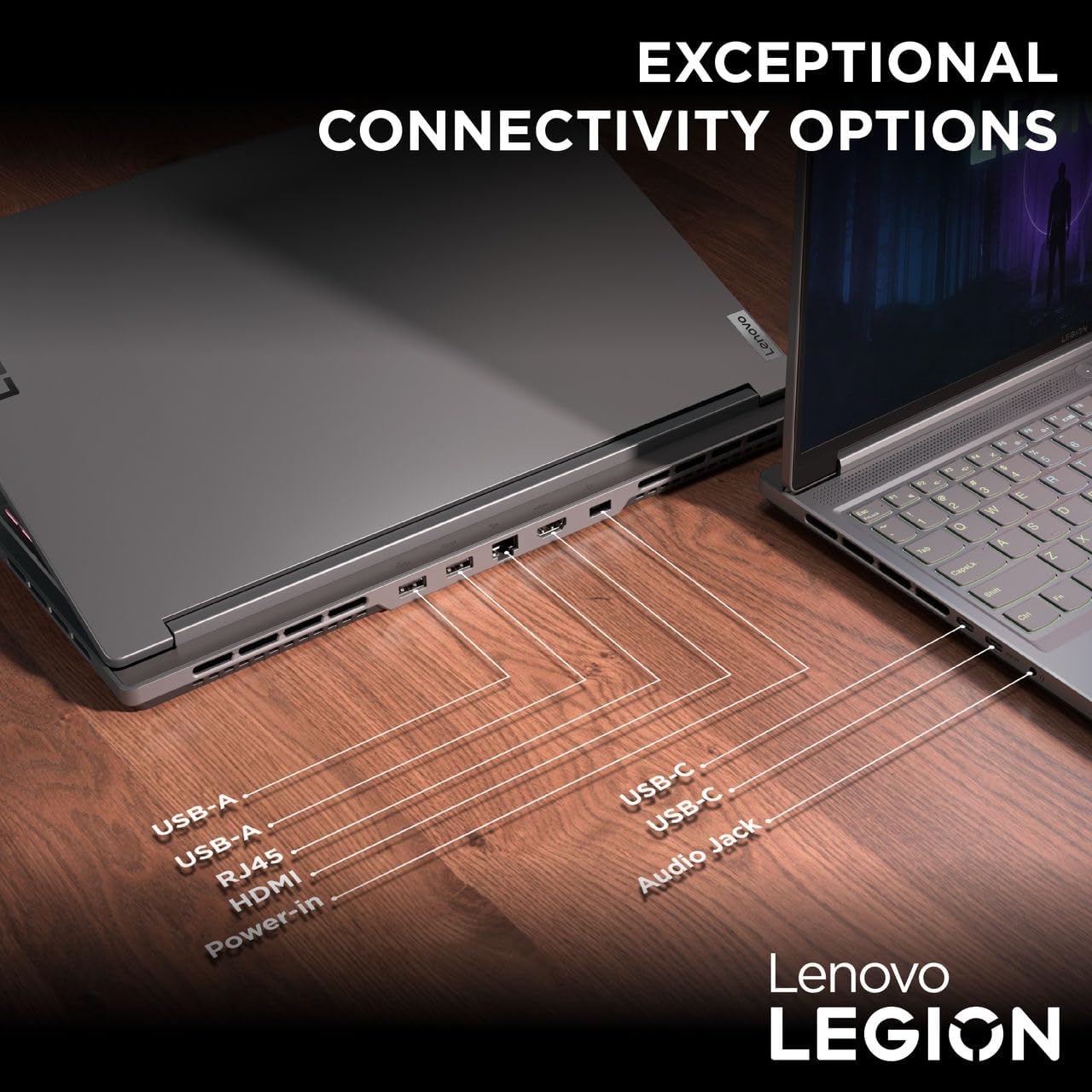 Lenovo Legion Slim 5 16IRH8 AI Gaming Laptop, 16"WQXGA 165Hz Display, Intel Core I7-13700H, 16GB RAM, 512GB SSD, NVIDIA GeForce RTX 4050 6GB GDDR6, Win11, Eng-Arabic RGB, Storm Grey - [82YA005RAX]