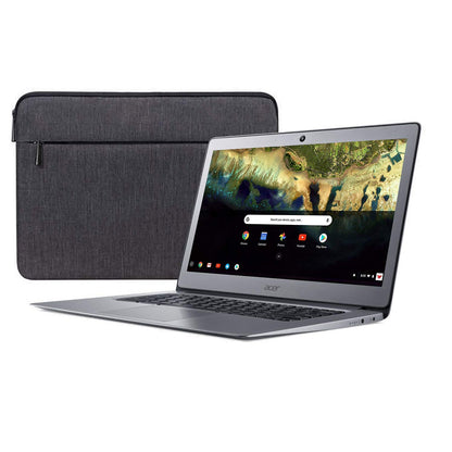 Acer Chromebook 14, Celeron N3160, 14" Full HD, 4GB LPDDR3, 16GB eMMC, CB3-431-C9W7 Bundle, Silver